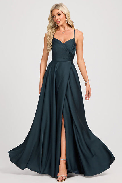 Robe Trapèze Satin Énigmatique