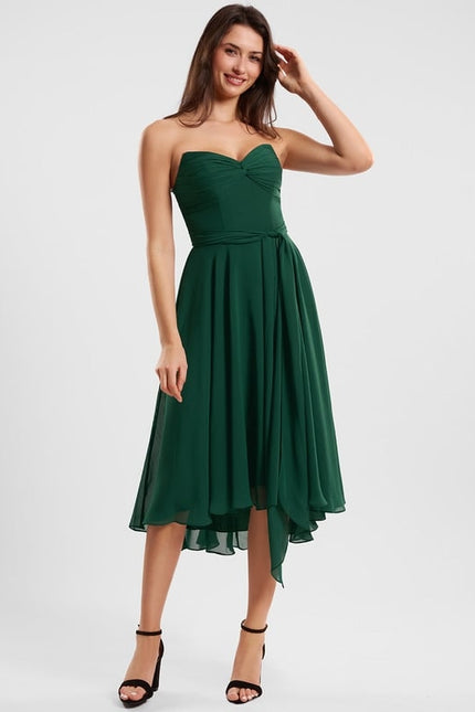 Robe Trapèze Flottante Verte - gallery 9