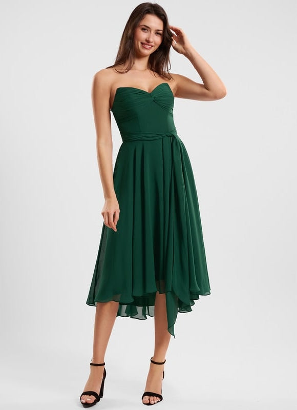 Robe Trapèze Flottante Verte - gallery 9