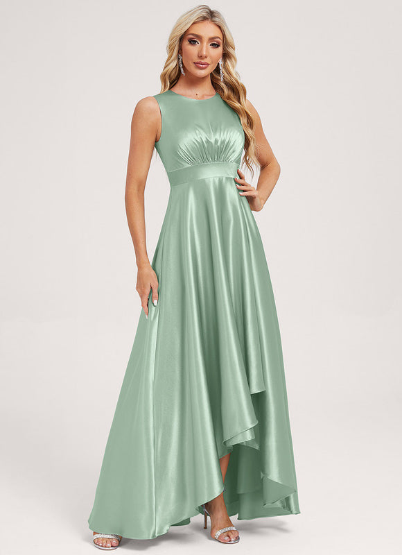 Robe Trapèze Satin Émeraude Enchanté - gallery 4
