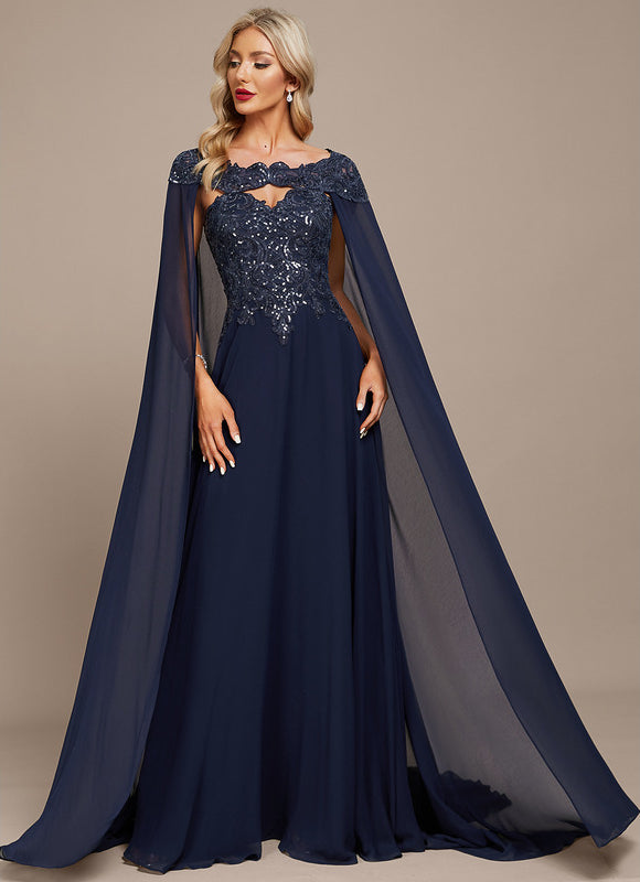 Robe Trapèze Bleue Marine Bal De Soirée