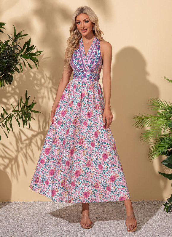 Robe Trapèze Fleurie Éclatante - gallery 4