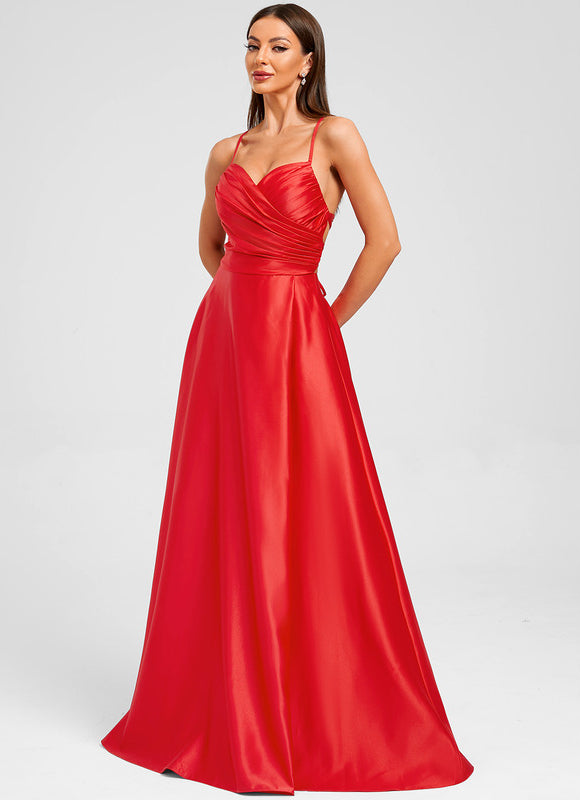Robe Trapèze Éclat Rubis Flottant - gallery 2