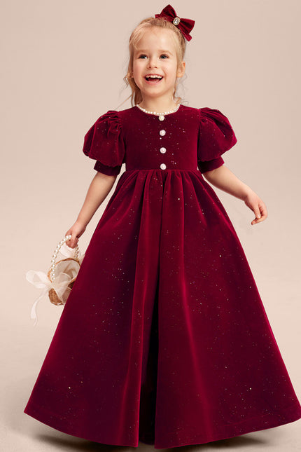 Robe Trapèze Velours Rubis - gallery 1