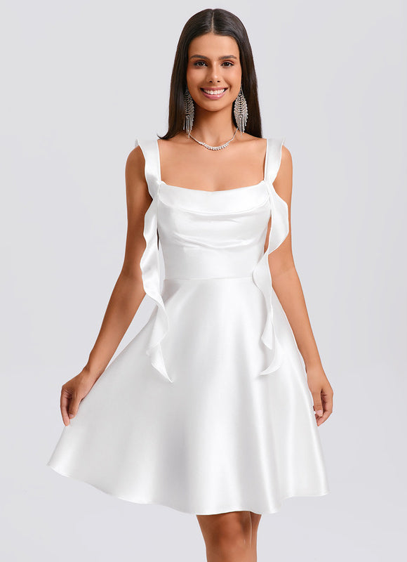 Robe Trapèze Éclat De Satin - gallery 1