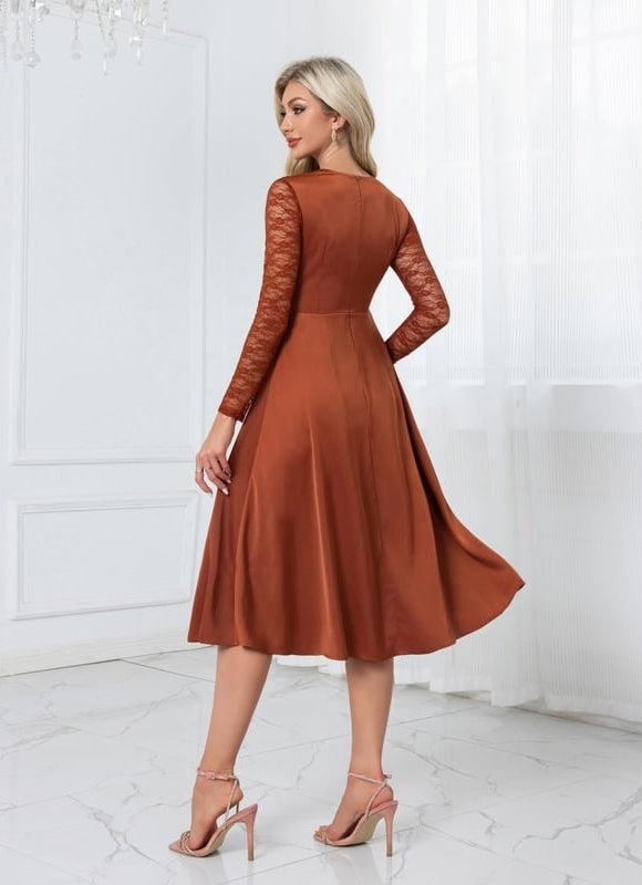 Robe Trapèze Écarlate Élégante - gallery 2