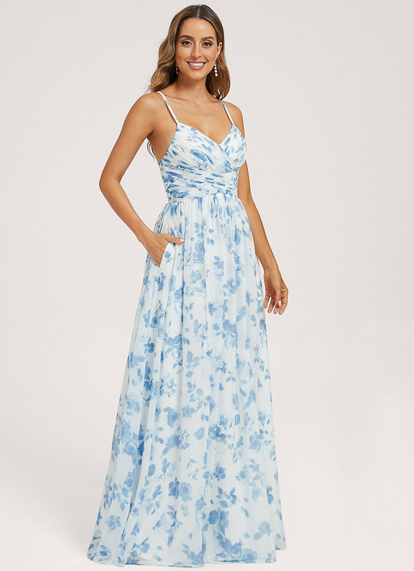 Robe Trapèze Longue Beige Élégante - gallery 2