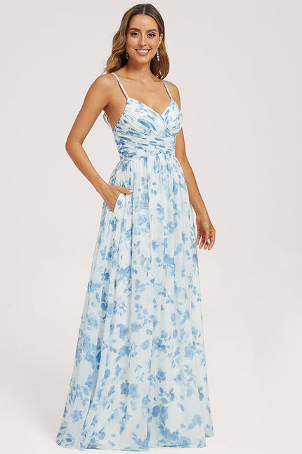 Robe Trapèze Longue Beige Élégante - gallery 2