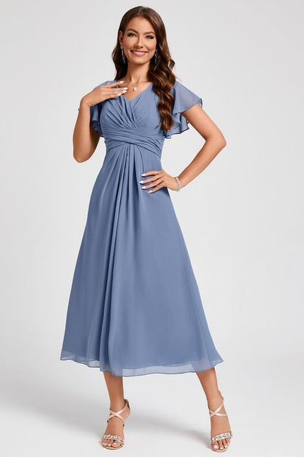 Robe Trapèze Florale Marine