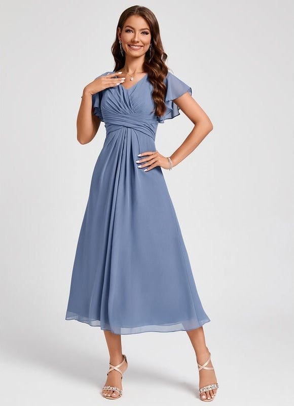 Robe Trapèze Florale Marine