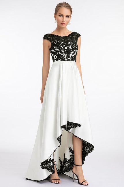 Robe Trapèze Éclat Noir Blanc - gallery 1