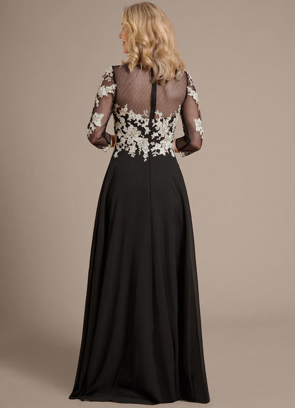 Robe Trapèze Élégante Noir Opalescent - gallery 5