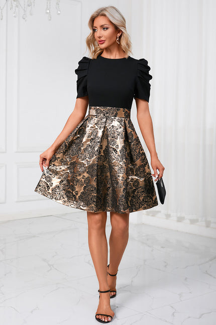 Robe Trapèze Glamour Dorée - gallery 2
