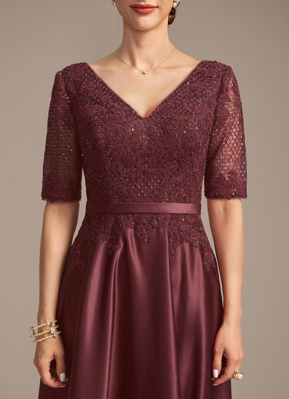 Robe Trapèze Satin Bordeaux Élégant - gallery 7