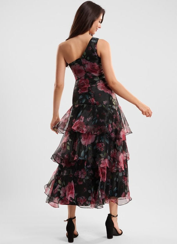 Robe Trapèze Asymétrique Florale - gallery 4