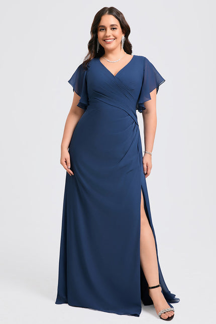 Robe Trapèze Mousseline Fendue - gallery 5