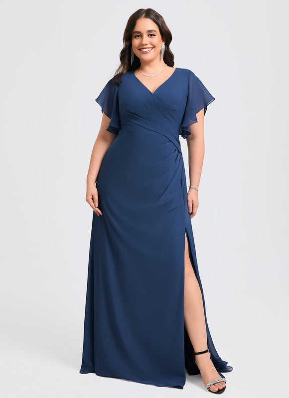 Robe Trapèze Mousseline Fendue - gallery 5