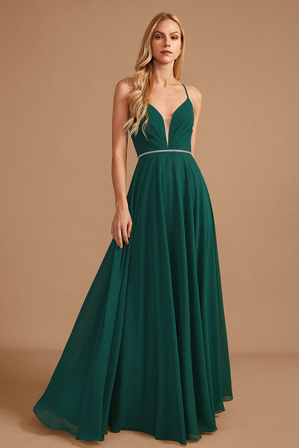 Robe Trapèze Élégance Émeraude Légère - gallery 1