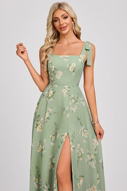 Robe Trapèze Élégante Vert Clair - gallery 4