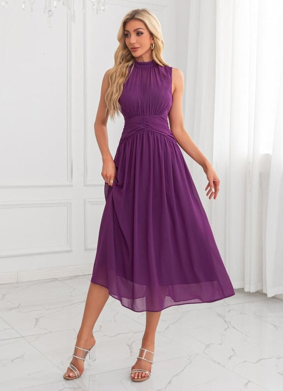 Robe Trapèze Violet Élégant