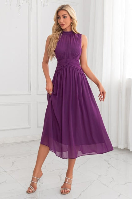 Robe Trapèze Violet Élégant