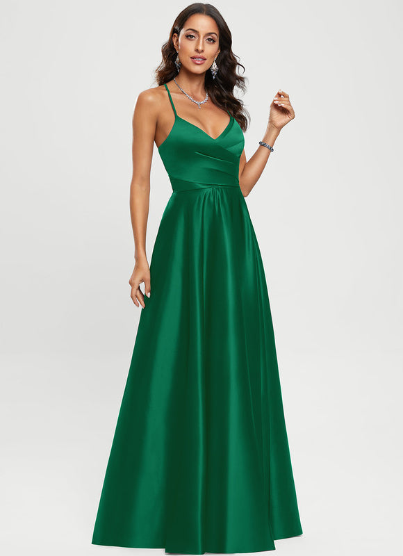 Robe Trapèze Éclat Satiné Doré - gallery 9
