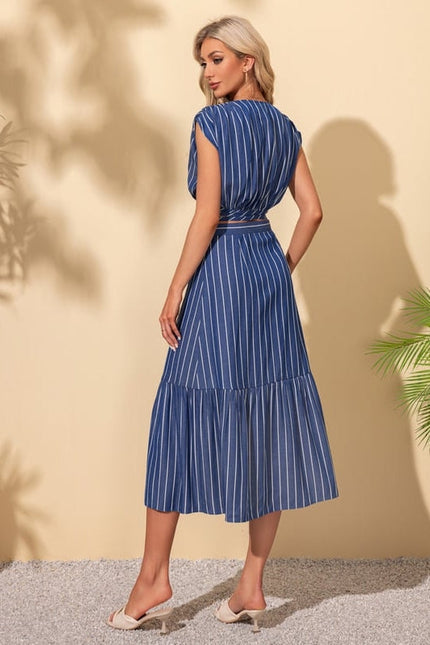 Robe Trapèze Rayée Détente - gallery 2