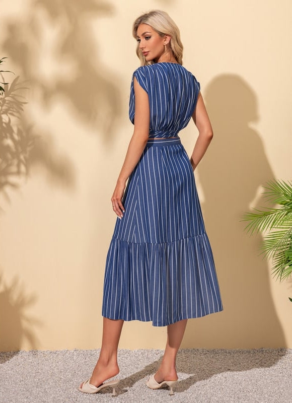 Robe Trapèze Rayée Détente - gallery 2