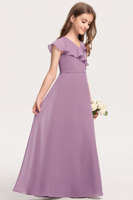Robe Trapèze Lilas Flottant - gallery 3