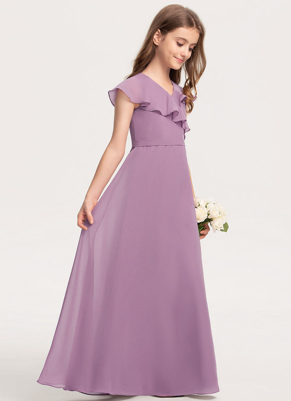 Robe Trapèze Lilas Flottant - gallery 3