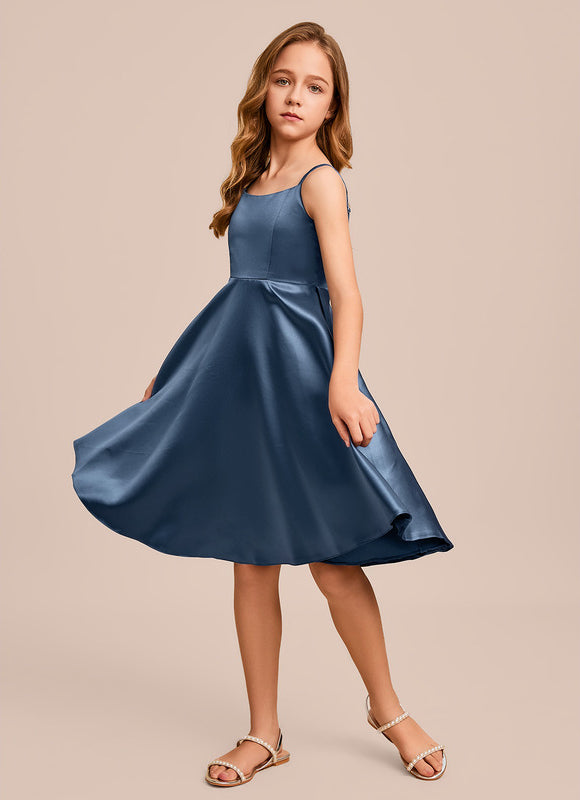 Robe Trapèze Satin Vert Tendre