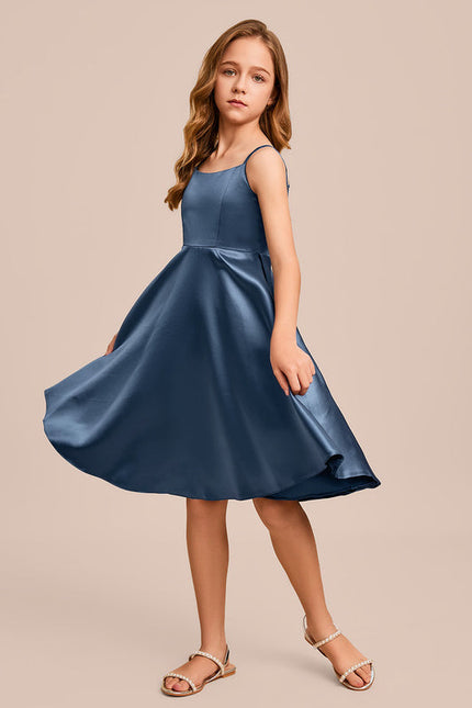 Robe Trapèze Satin Vert Tendre