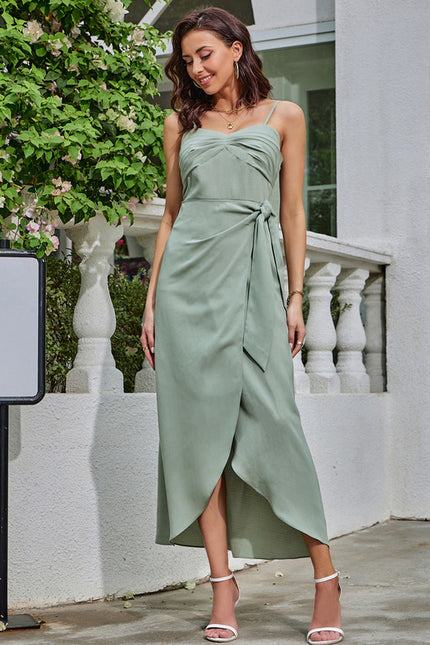 Robe Trapèze Élégance Vert Mousse - gallery 5