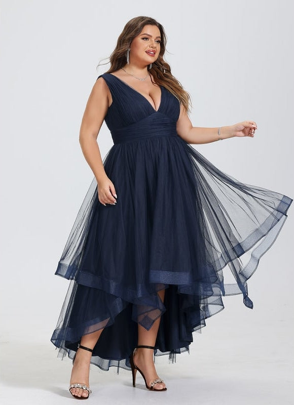 Robe Trapèze Bleue Marine Festive - gallery 8