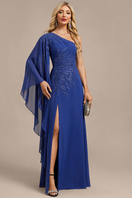 Robe Trapèze Bleu Élégant - gallery 2