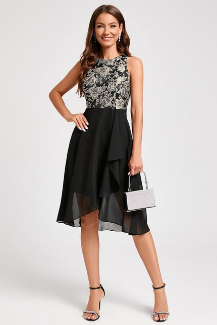 Robe Trapèze Noir Éclat - gallery 2
