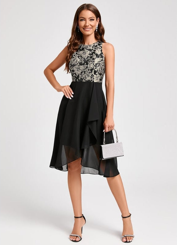 Robe Trapèze Noir Éclat - gallery 2