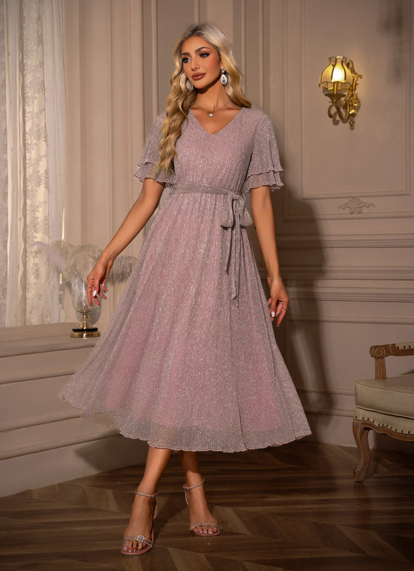 Robe Trapèze Tulle Rosée