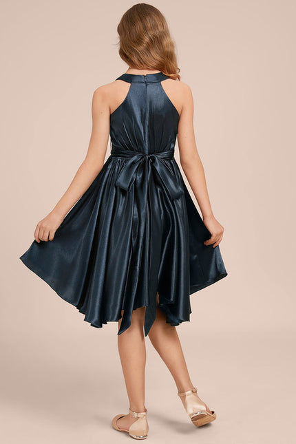 Robe Trapèze Satin Ciel - gallery 1