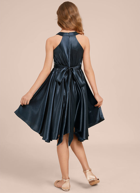 Robe Trapèze Satin Ciel - gallery 1