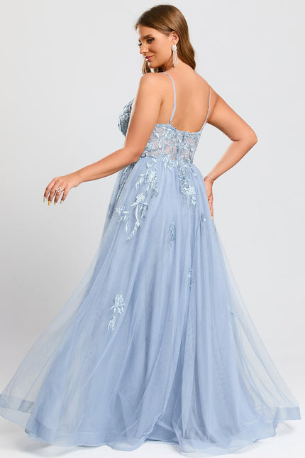 Robe Trapèze Tulle Azur Éthéré - gallery 9