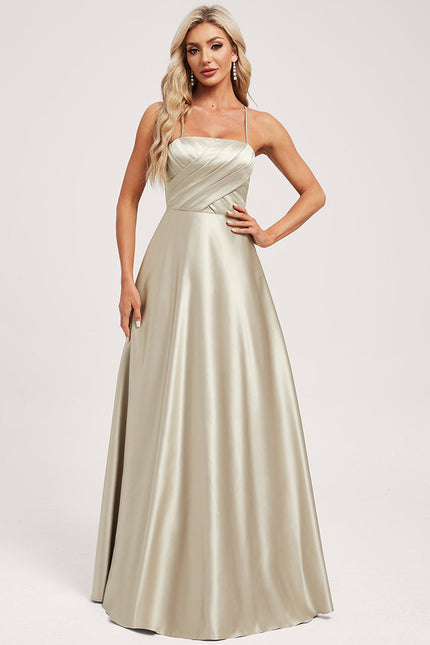Robe Trapèze Satin Émeraude