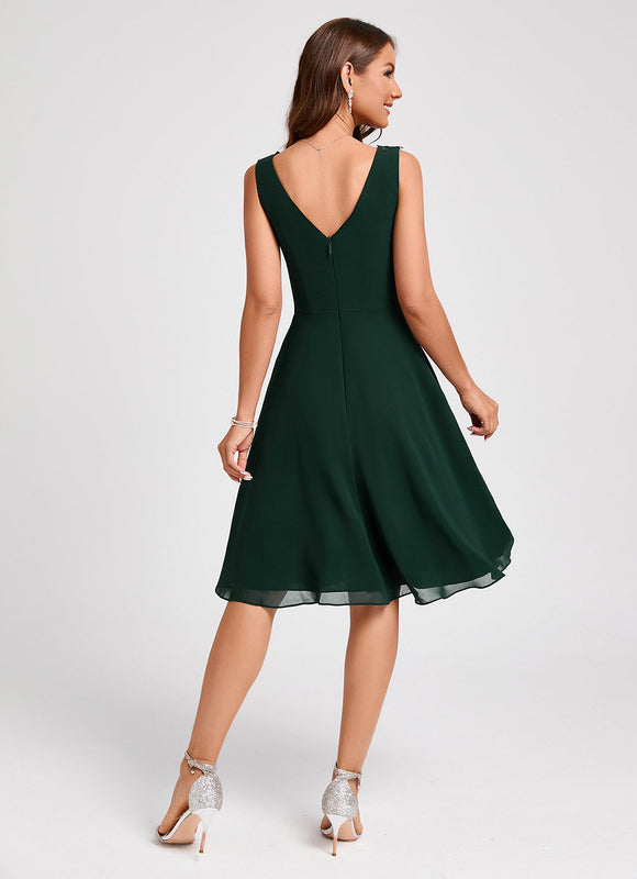 Robe Trapèze Éclat Vert Émeraude - gallery 3