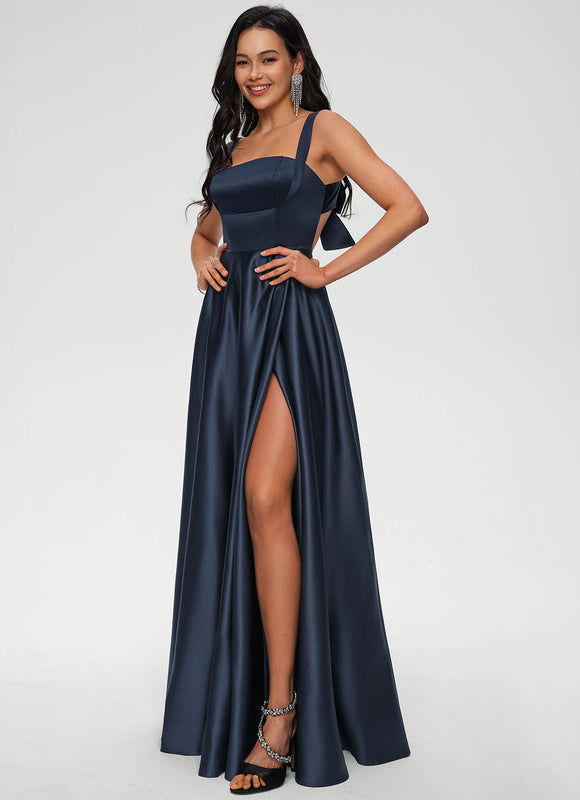 Robe Trapèze Nuit De Satin Profond - gallery 3