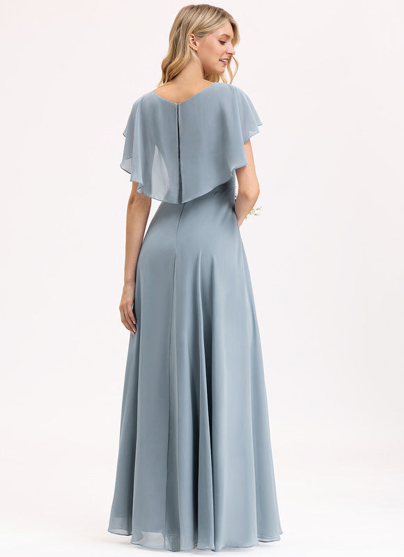 Robe Trapèze Mousseline Fendue - gallery 1