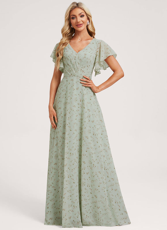 Robe Trapèze Mousseline Fendue - gallery 1