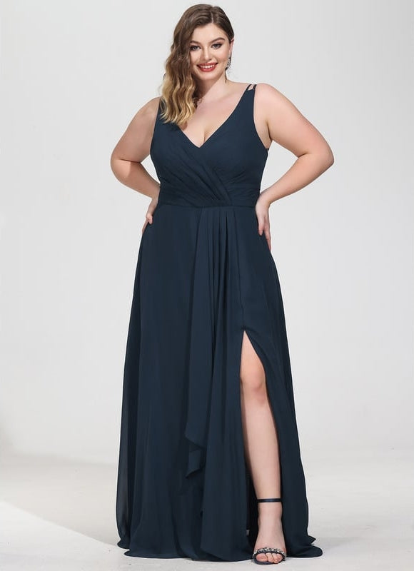 Robe Trapèze Mousseline Fendue - gallery 7