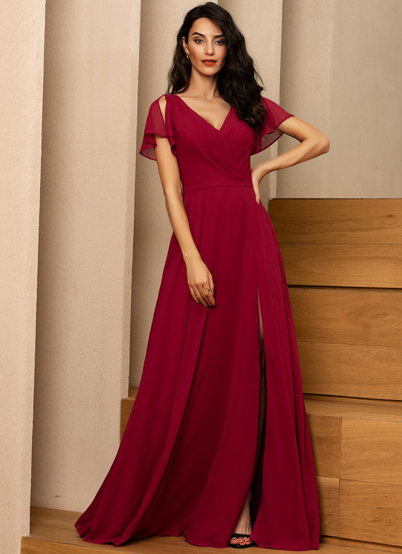 Robe Trapèze Longue Beige Élégante - gallery 2