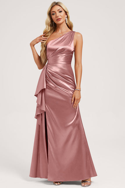 Robe Trapèze Bleu Satiné Élégant