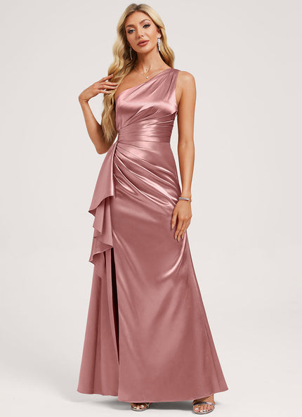 Robe Trapèze Bleu Satiné Élégant